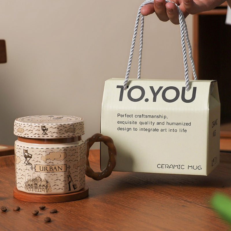 Creative Retro Ceramic Mug Light Luxury Gift - AmiraMart