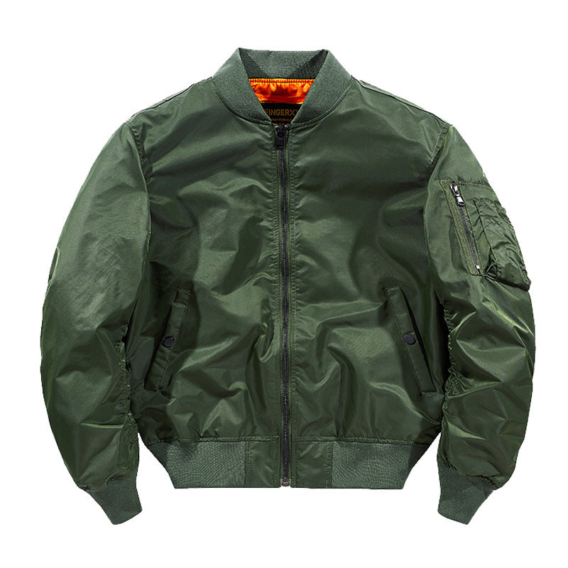 Green bomber jacket on a white background