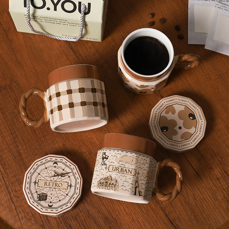 Creative Retro Ceramic Mug Light Luxury Gift - AmiraMart