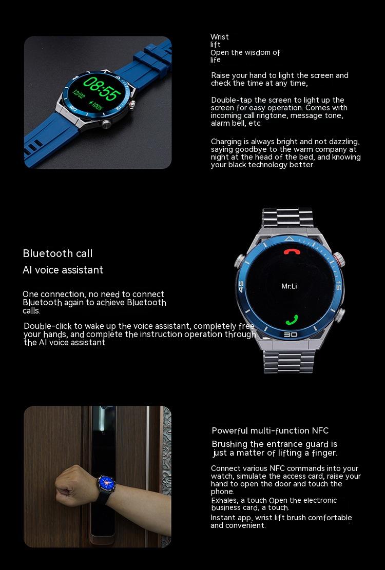 ECG PPG Bluetooth Calling Compass GPS Wireless Charger Smart Watch - AmiraMart