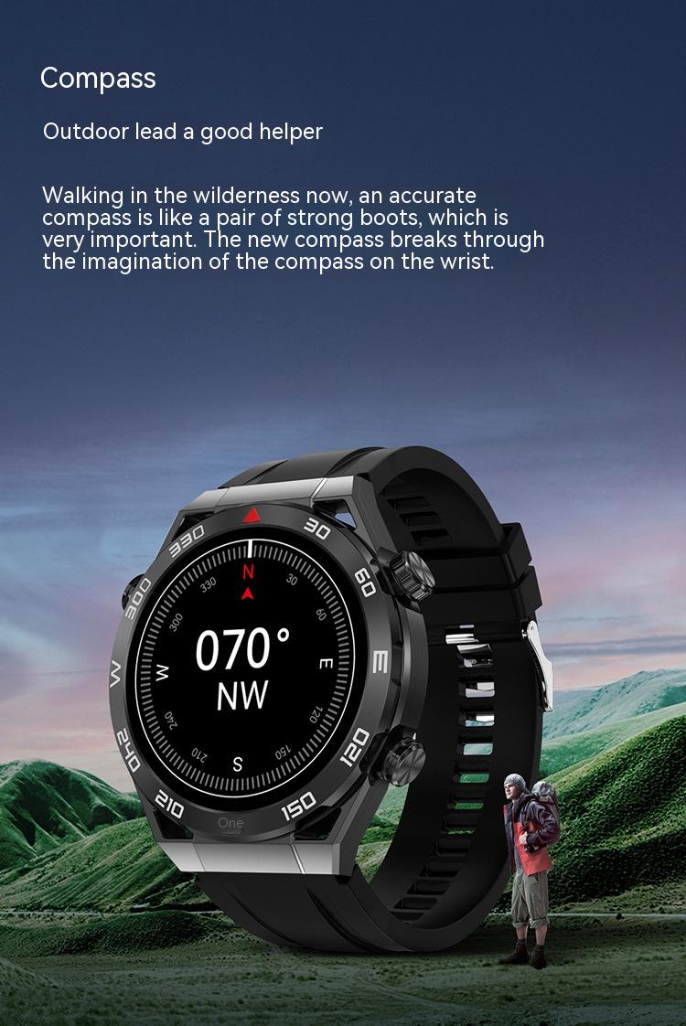 ECG PPG Bluetooth Calling Compass GPS Wireless Charger Smart Watch - AmiraMart