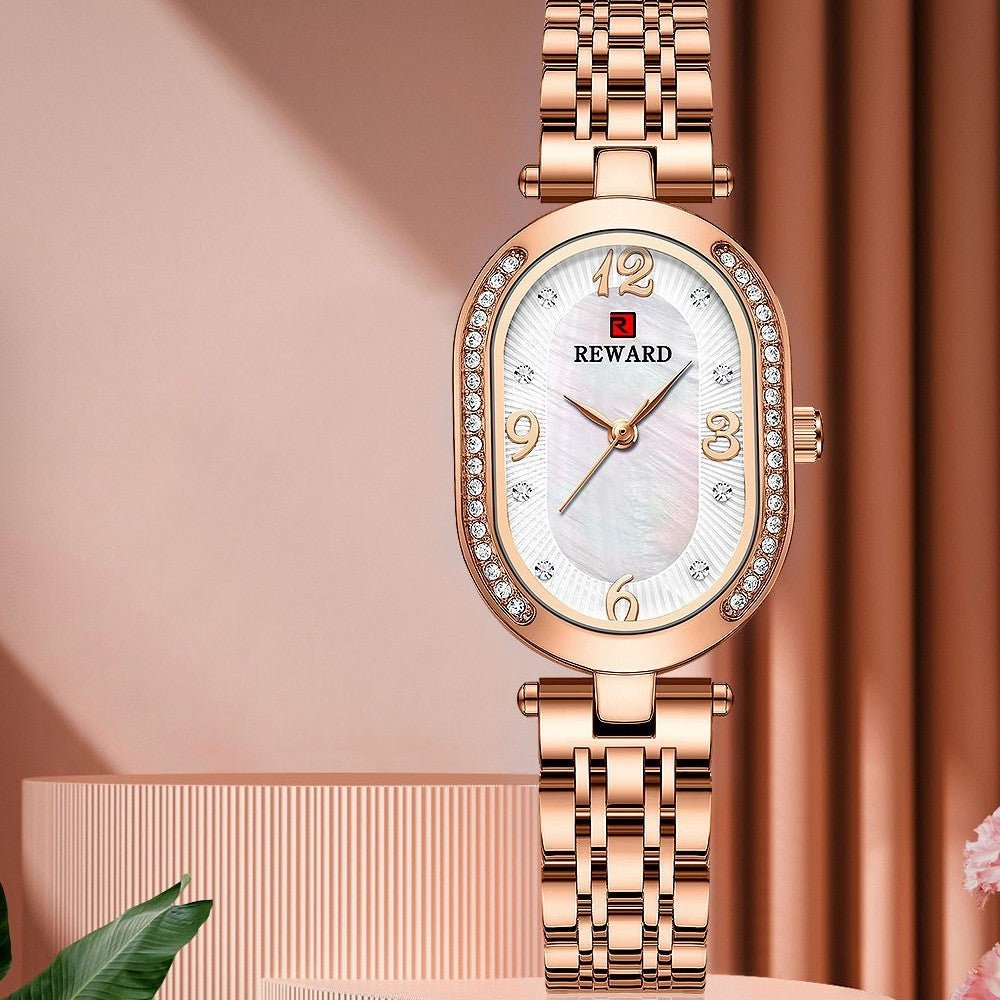 Elegant Lady Watch With Diamonds - AmiraMart