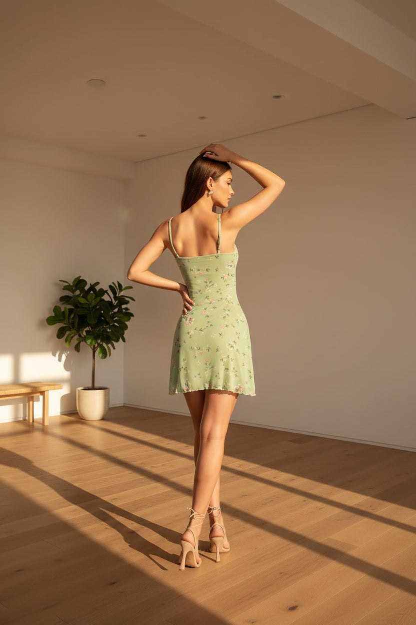 Elegant Slim Fit Hip Spaghetti Straps Dress Women - AmiraMart