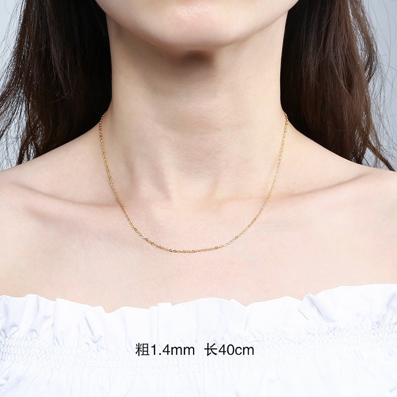 Elegant Women's Sterling Silver Necklace | 18k Gold Plated - AmiraMart