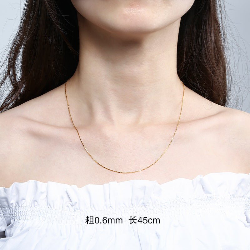 Elegant Women's Sterling Silver Necklace | 18k Gold Plated - AmiraMart