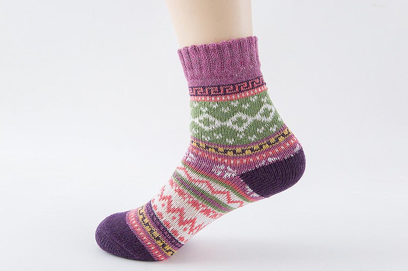 Ethnic style cashmere socks women - AmiraMart