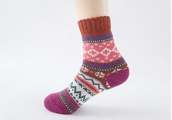 Ethnic style cashmere socks women - AmiraMart