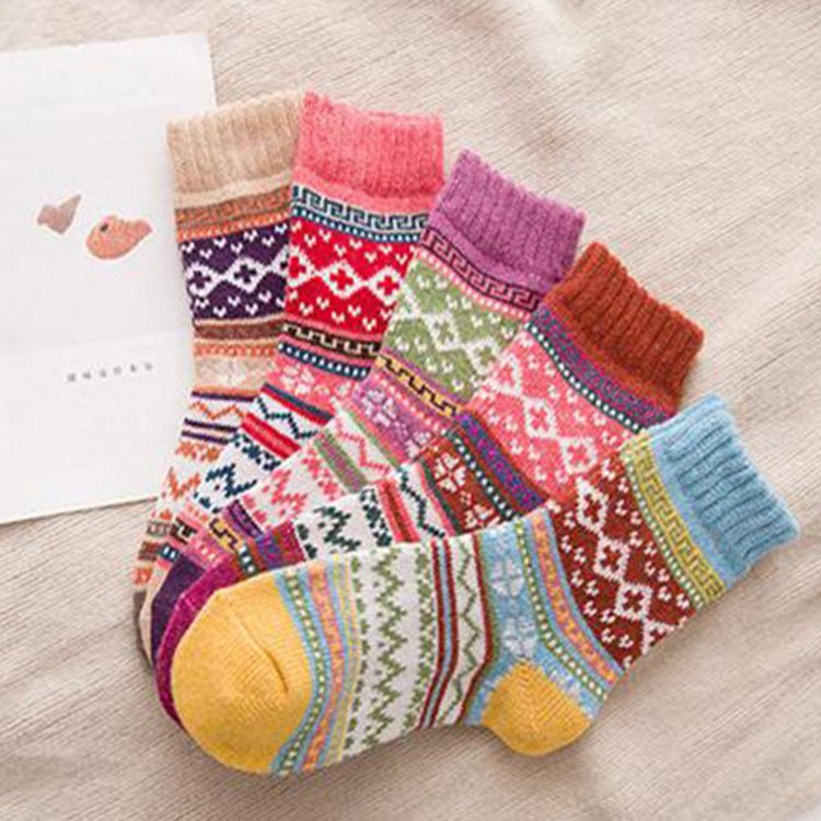 Ethnic style cashmere socks women - AmiraMart