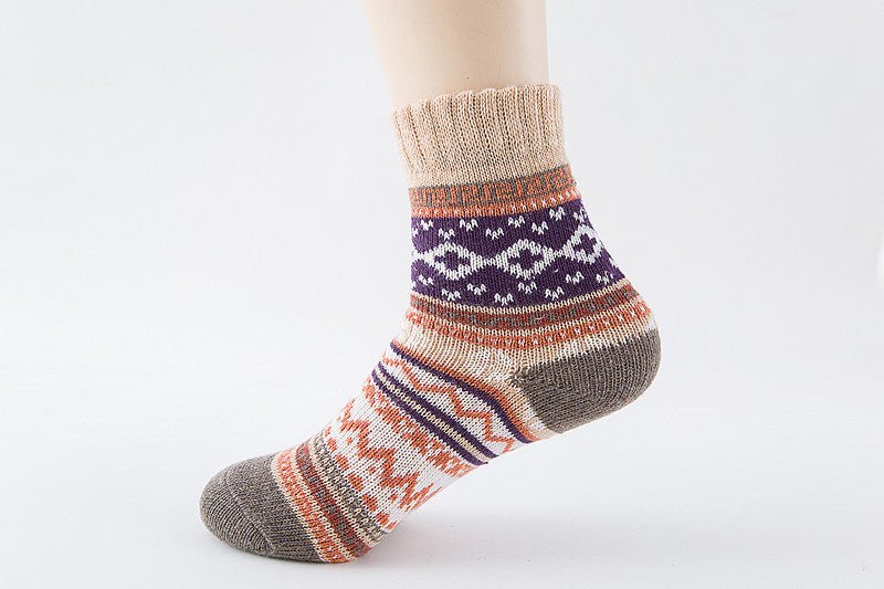 Ethnic style cashmere socks women - AmiraMart