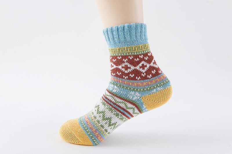 Ethnic style cashmere socks women - AmiraMart