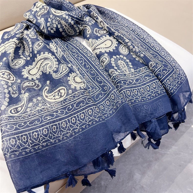 Ethnic Style Paisley Cashew Print Scarf - AmiraMart