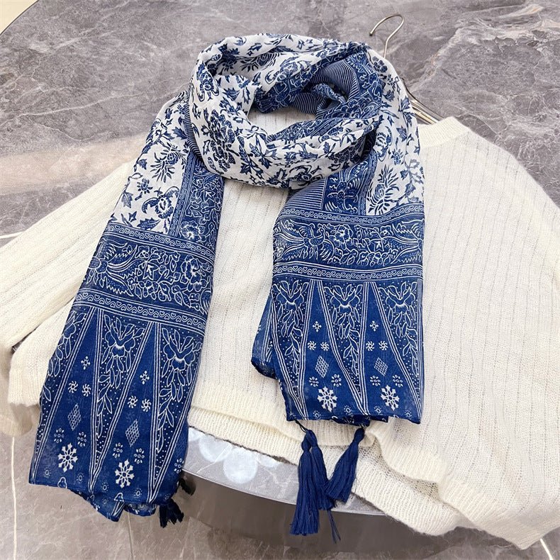Ethnic Style Paisley Cashew Print Scarf - AmiraMart