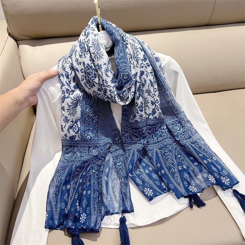 Ethnic Style Paisley Cashew Print Scarf - AmiraMart