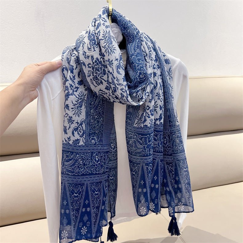 Ethnic Style Paisley Cashew Print Scarf - AmiraMart