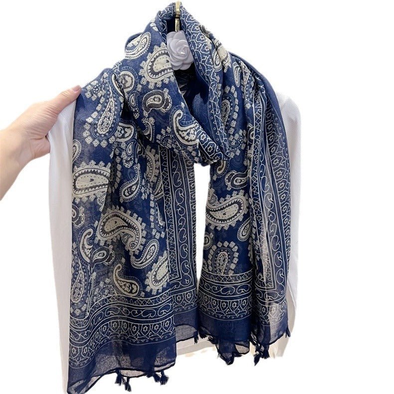 Ethnic Style Paisley Cashew Print Scarf - AmiraMart