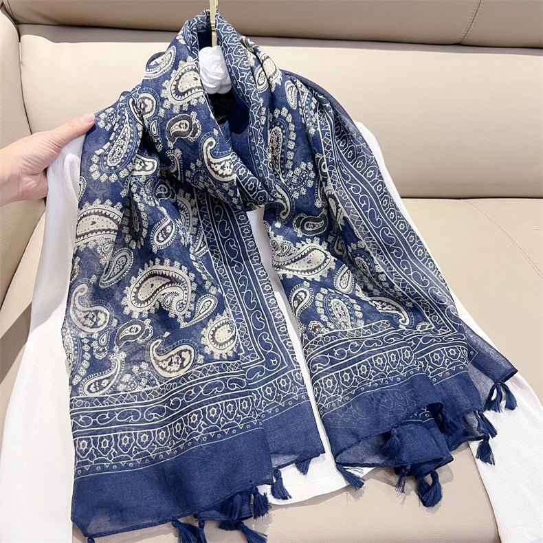 Ethnic Style Paisley Cashew Print Scarf - AmiraMart