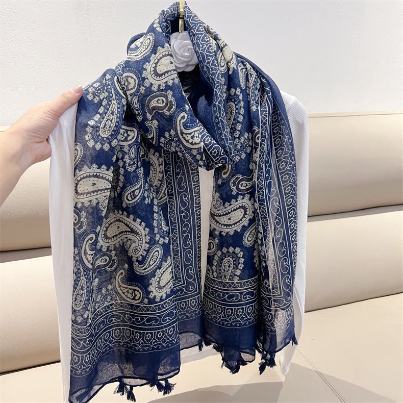 Ethnic Style Paisley Cashew Print Scarf - AmiraMart