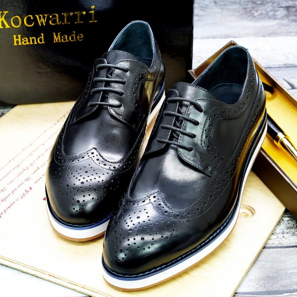 Casual Business Flat Leather Shoes - AmiraMart
