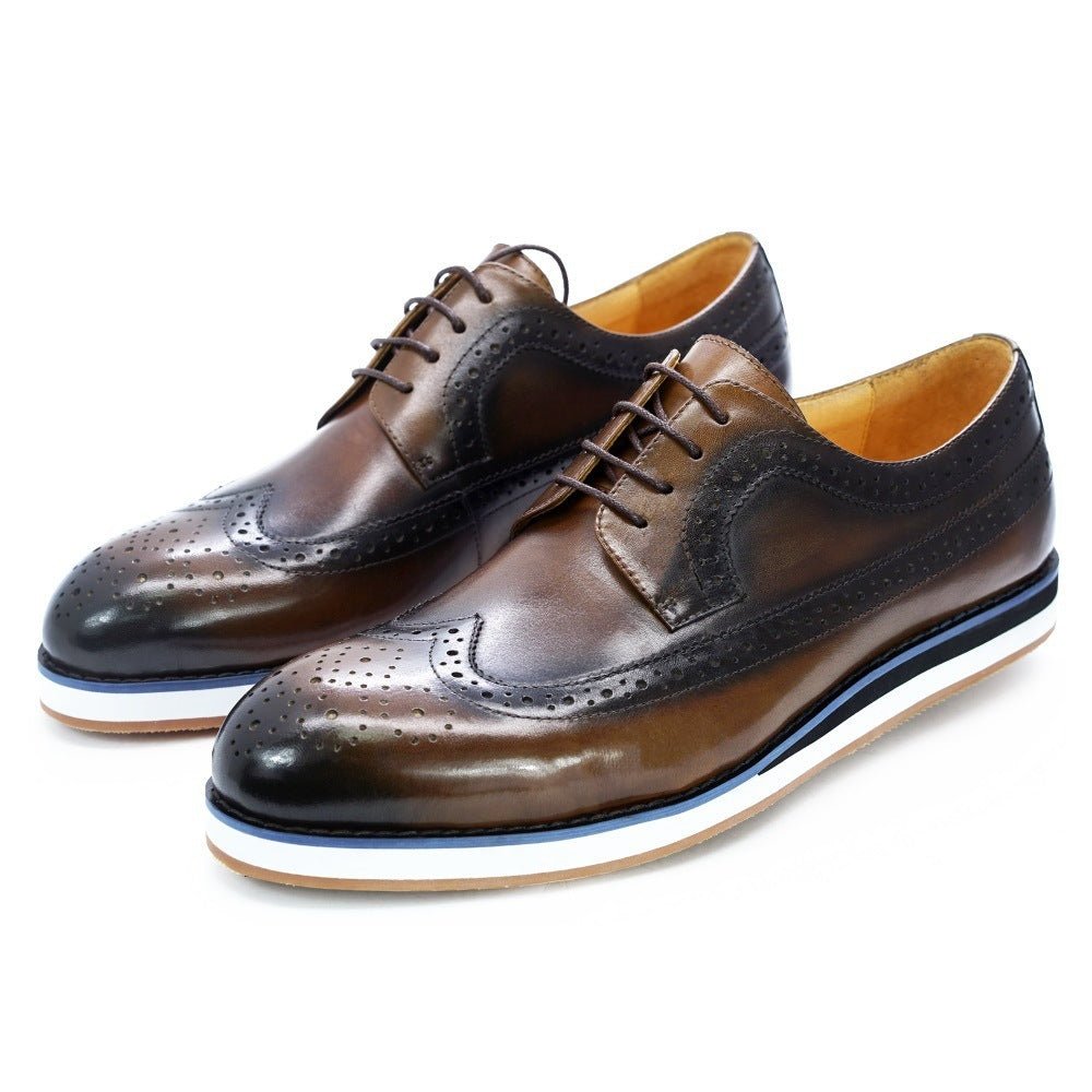 Casual Business Flat Leather Shoes - AmiraMart