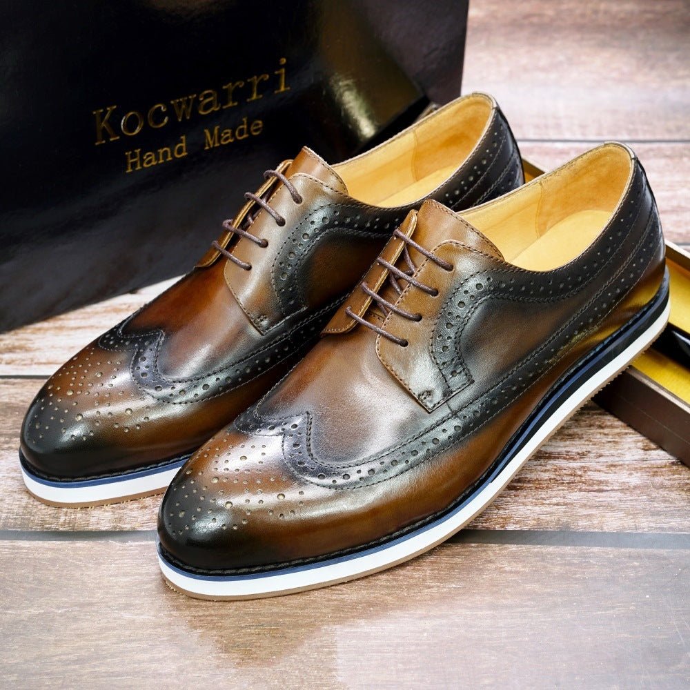 Casual Business Flat Leather Shoes - AmiraMart