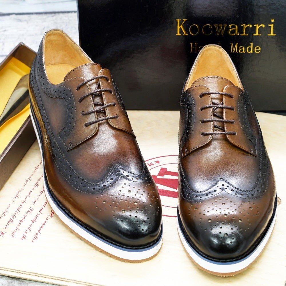Casual Business Flat Leather Shoes - AmiraMart