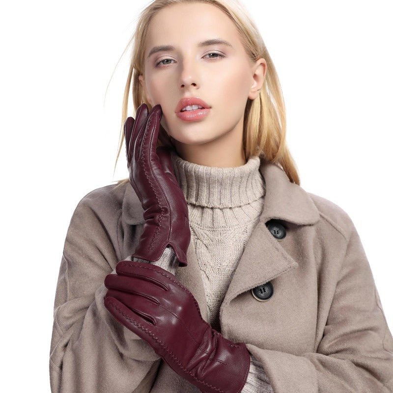 European And American Ladies Color Sheepskin Gloves - AmiraMart