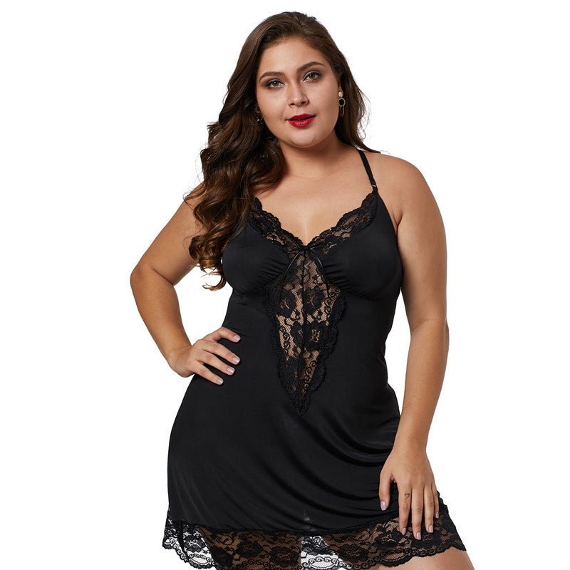 Large Size Lace Transparent Short Skirt Sexy Lingerie - AmiraMart