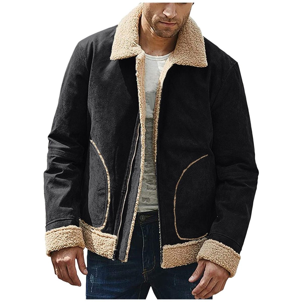 European And American Men's Large Frosted Velvet Composite Coat - AmiraMart