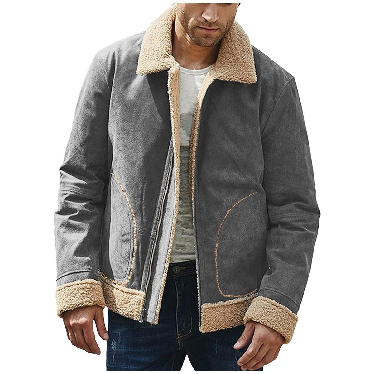 European And American Men's Large Frosted Velvet Composite Coat - AmiraMart