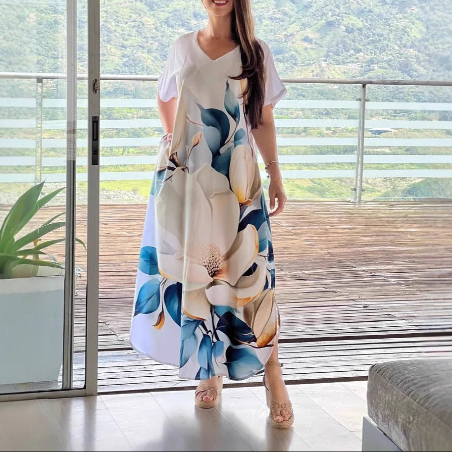 European And American Printing Dress Loose - AmiraMart