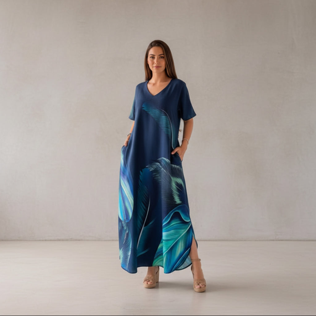 European And American Printing Dress Loose - AmiraMart