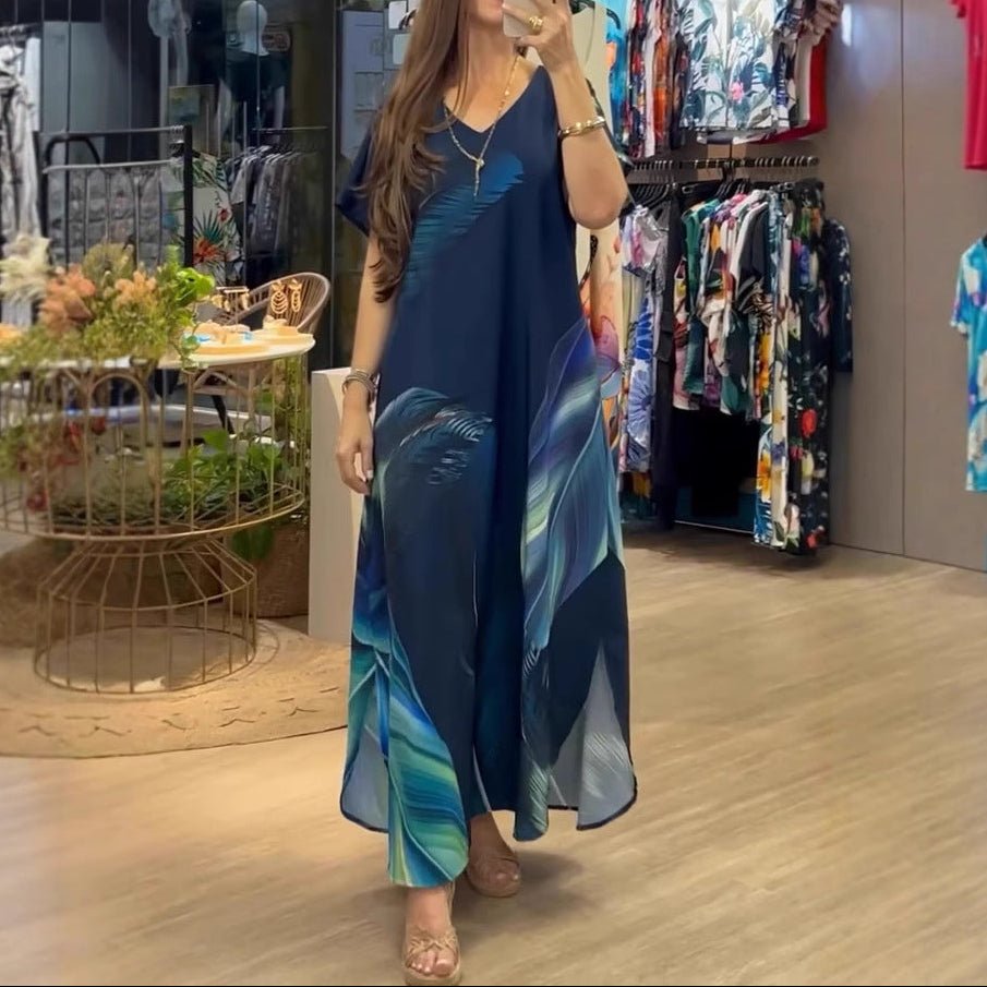 European And American Printing Dress Loose - AmiraMart