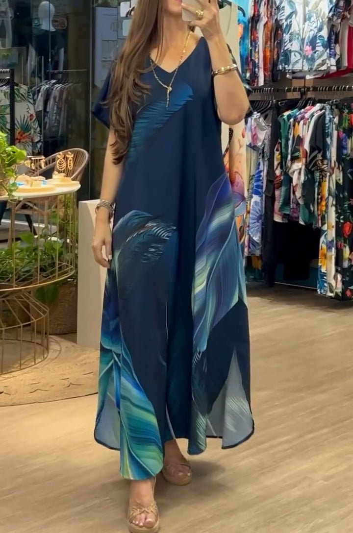 European And American Printing Dress Loose - AmiraMart
