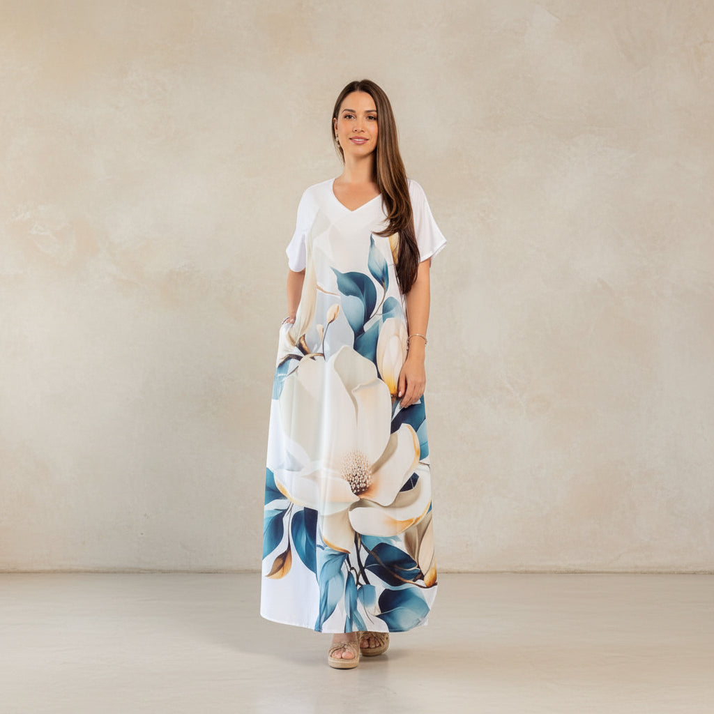 European And American Printing Dress Loose - AmiraMart