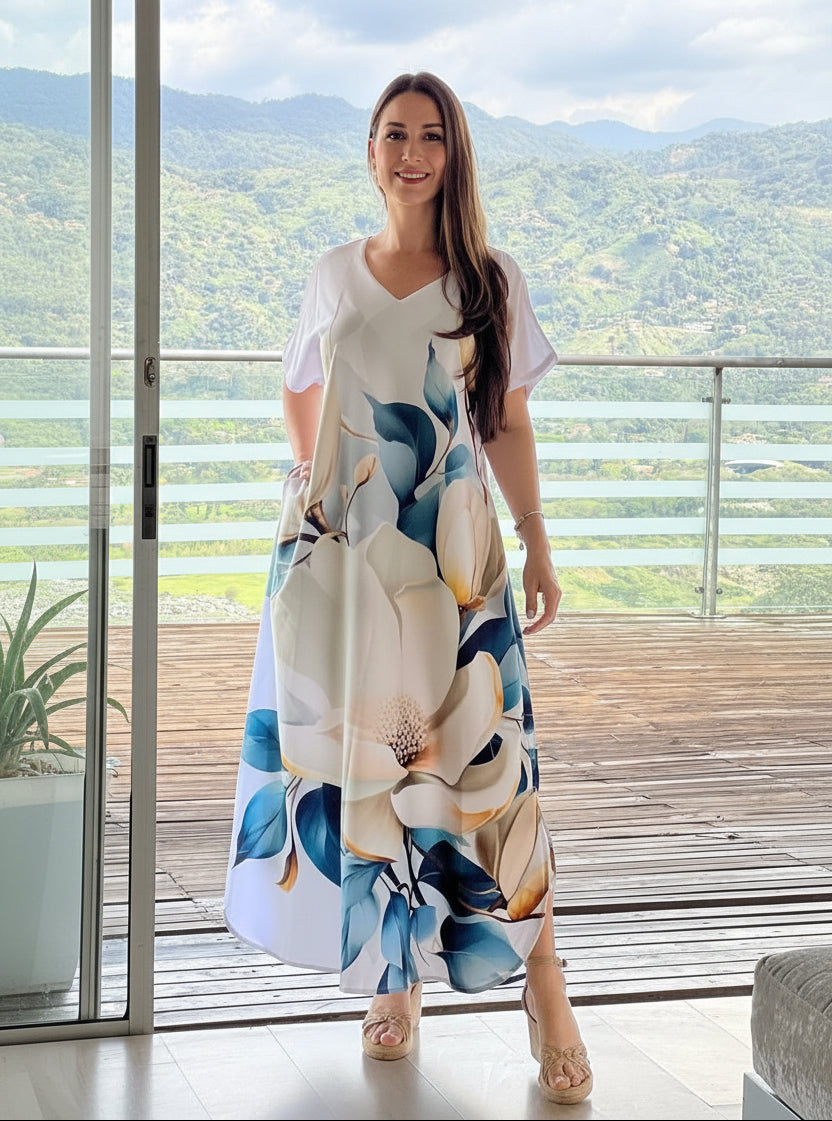 European And American Printing Dress Loose - AmiraMart