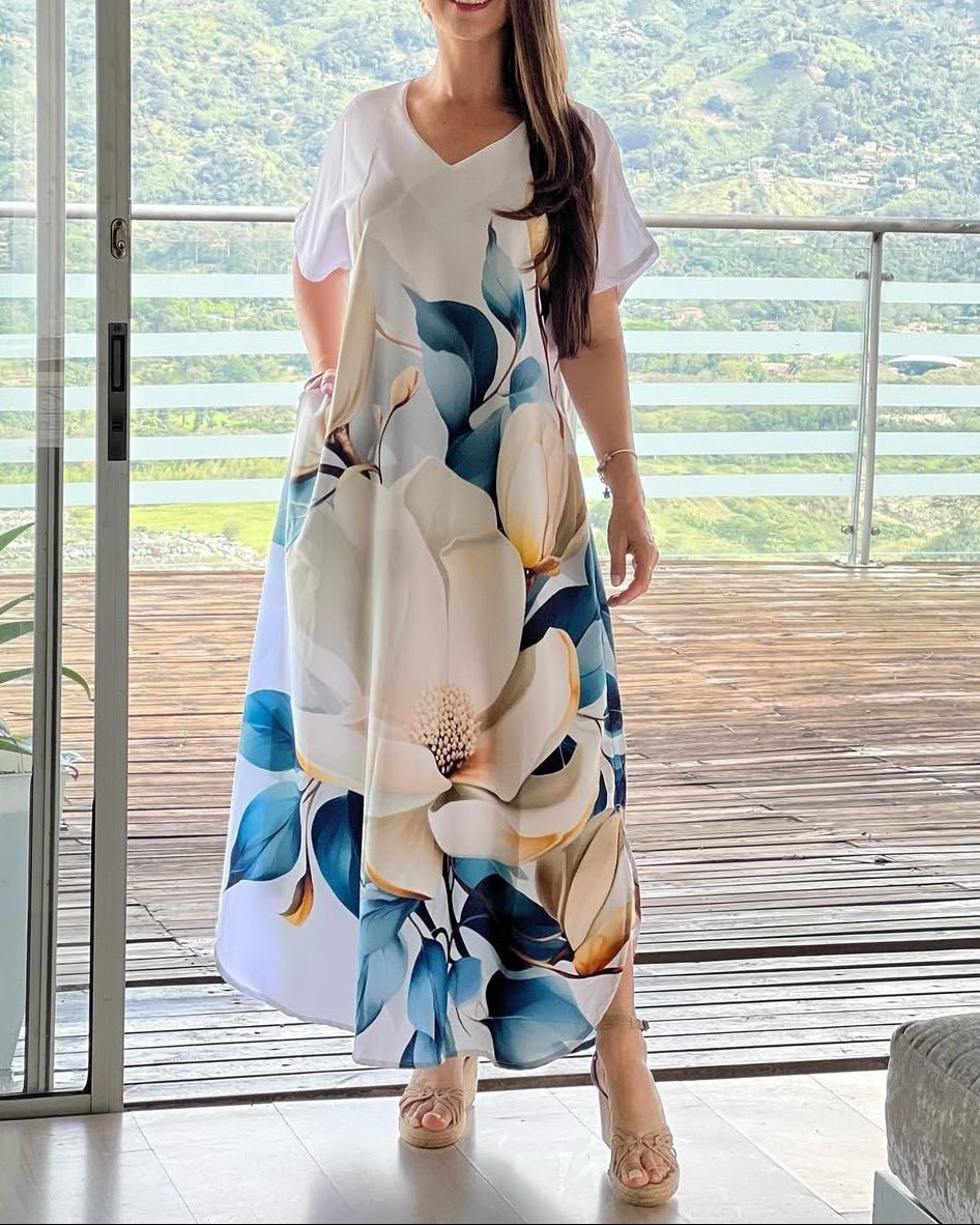 European And American Printing Dress Loose - AmiraMart