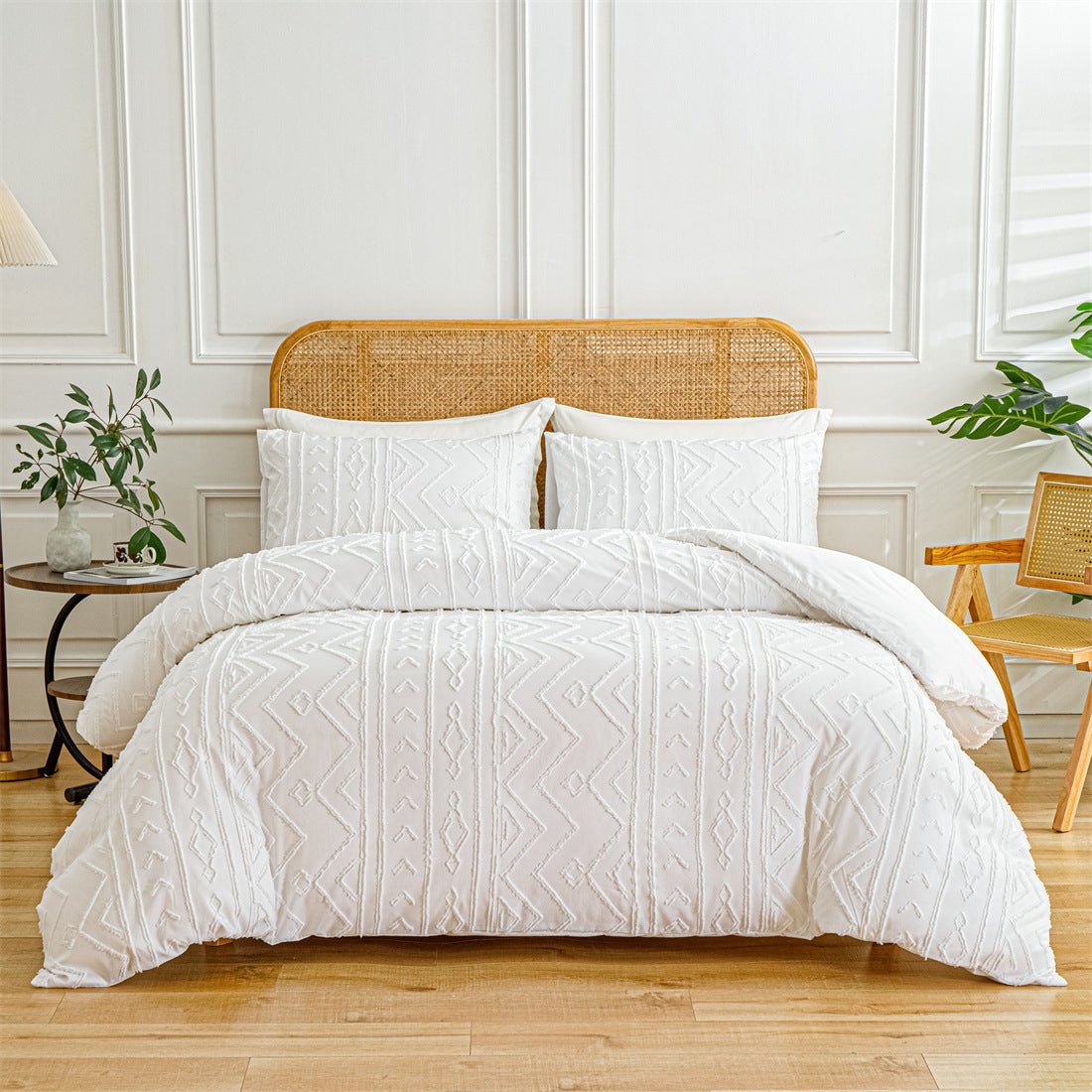 European And American Supplies Cut Flower Tufted Plain Quilt Set - AmiraMart