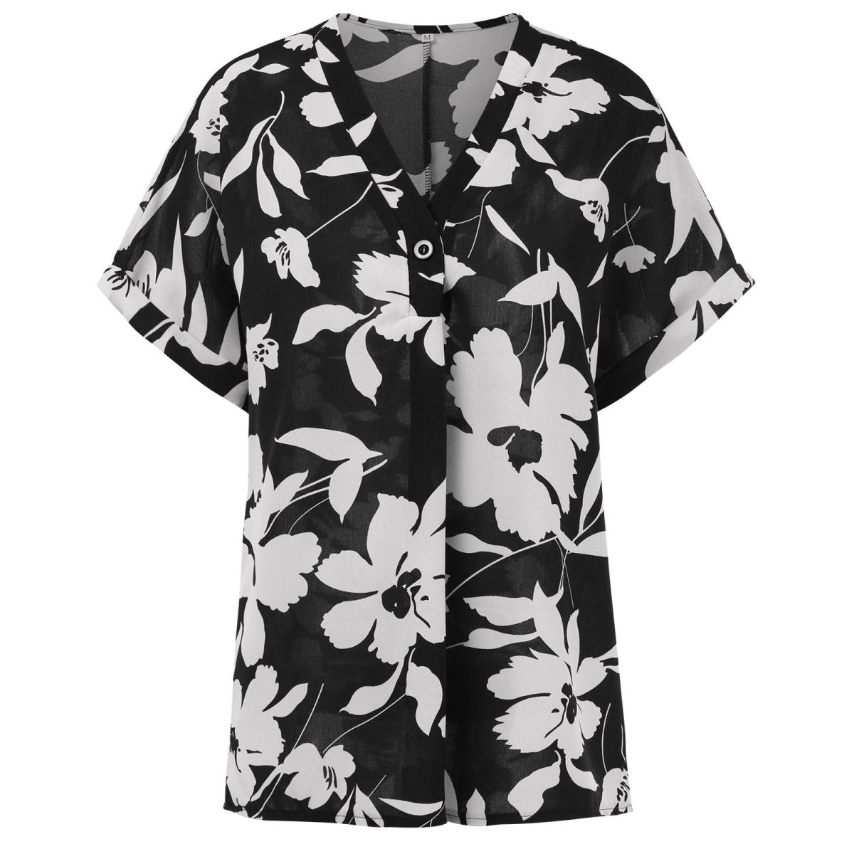 European And American Women's Ice Silk Print Loose Chiffon Shirt - AmiraMart