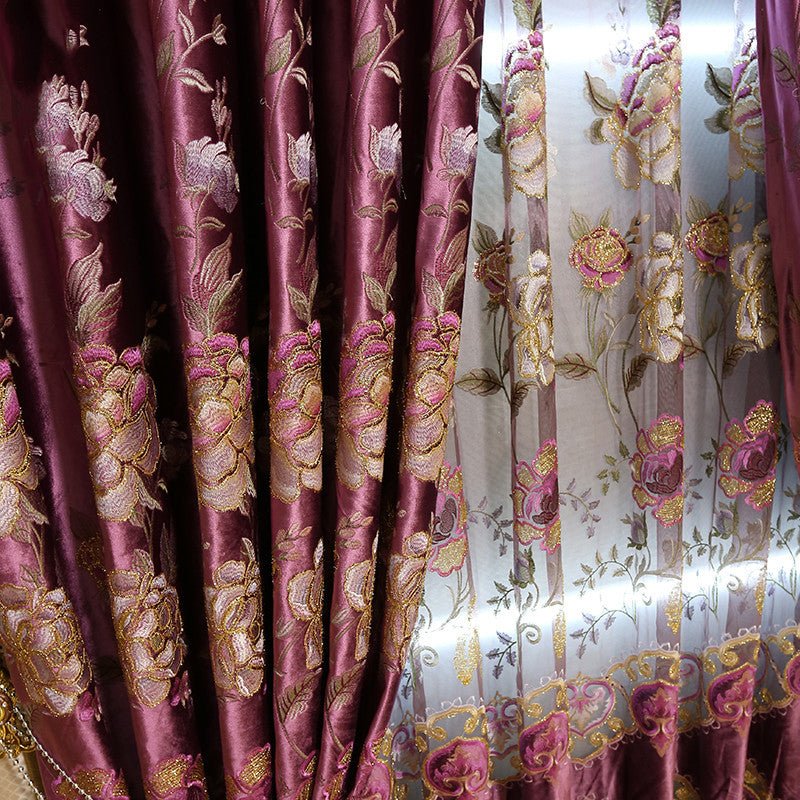 European Luxury American Pastoral Embroidery Curtains - AmiraMart