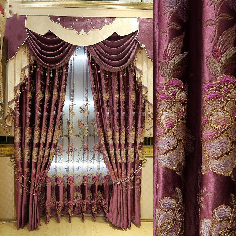 European Luxury American Pastoral Embroidery Curtains - AmiraMart