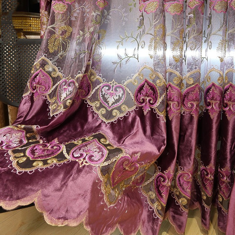 European Luxury American Pastoral Embroidery Curtains - AmiraMart