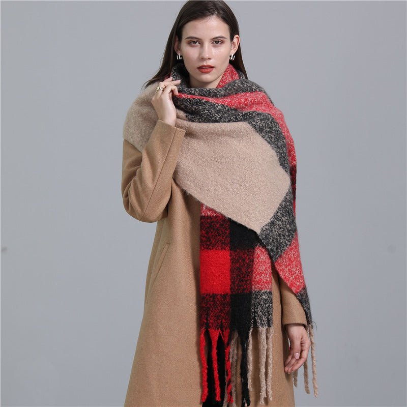 Extended Plaid Scarf - AmiraMart