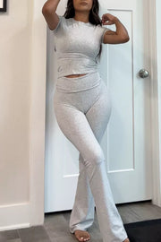 Gray Short Sleeve Suit