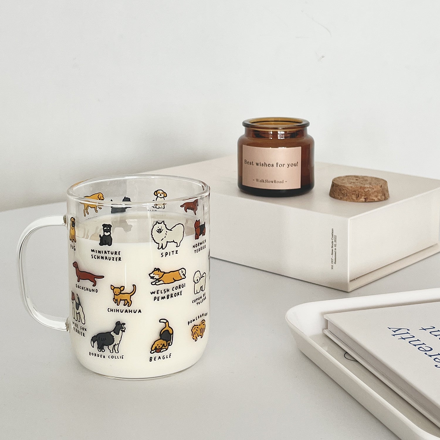 Creative Illustration Cute Cute Pet Dog Glass - AmiraMart