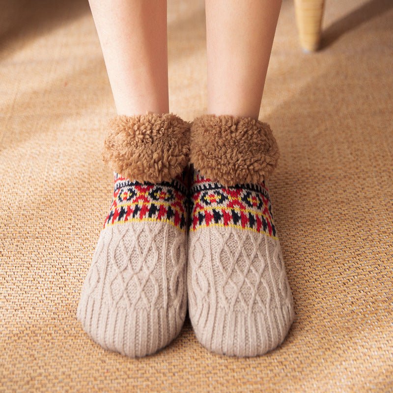 Fall And Winter Warm Non - slip Carpet Socks For Men And Women - AmiraMart