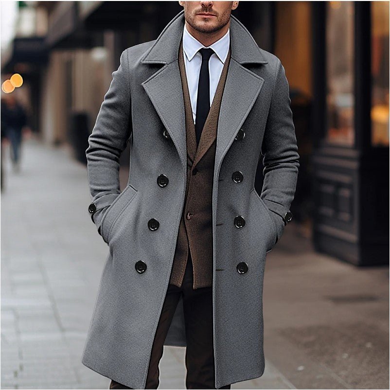 Fall Winter Men Woolen Coat - AmiraMart