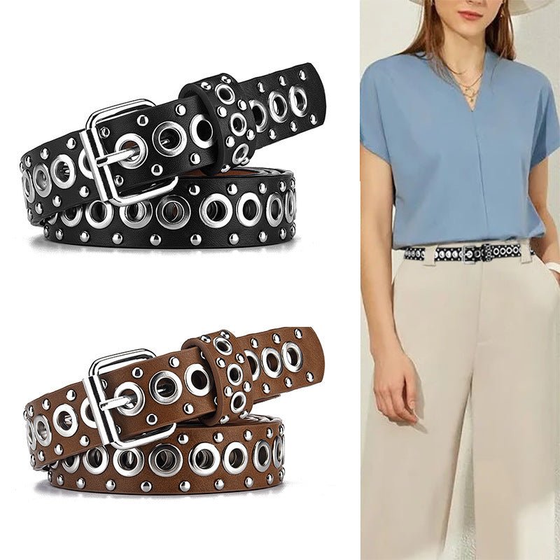 Fashion All - match Air Hole Hollow Decoration Belt - AmiraMart
