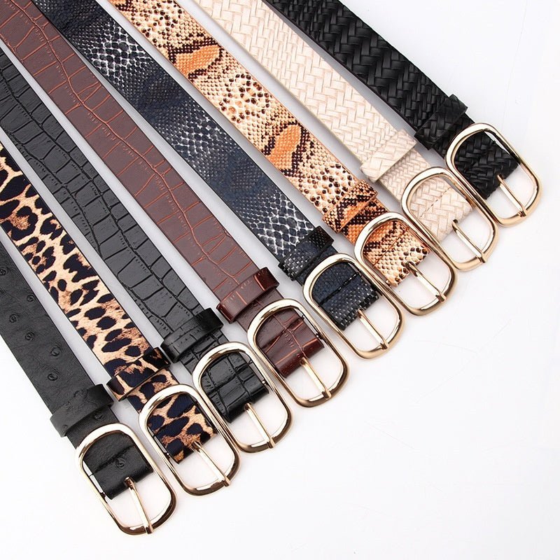 Fashion All - matching Pin Buckle Pant Women's Belt - AmiraMart
