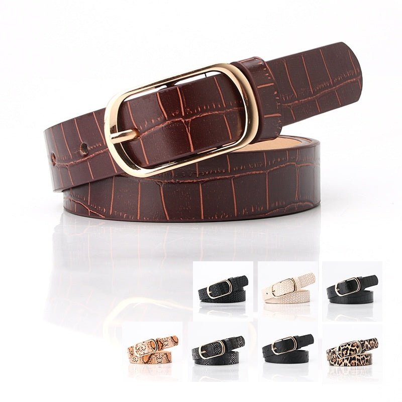 Fashion All - matching Pin Buckle Pant Women's Belt - AmiraMart