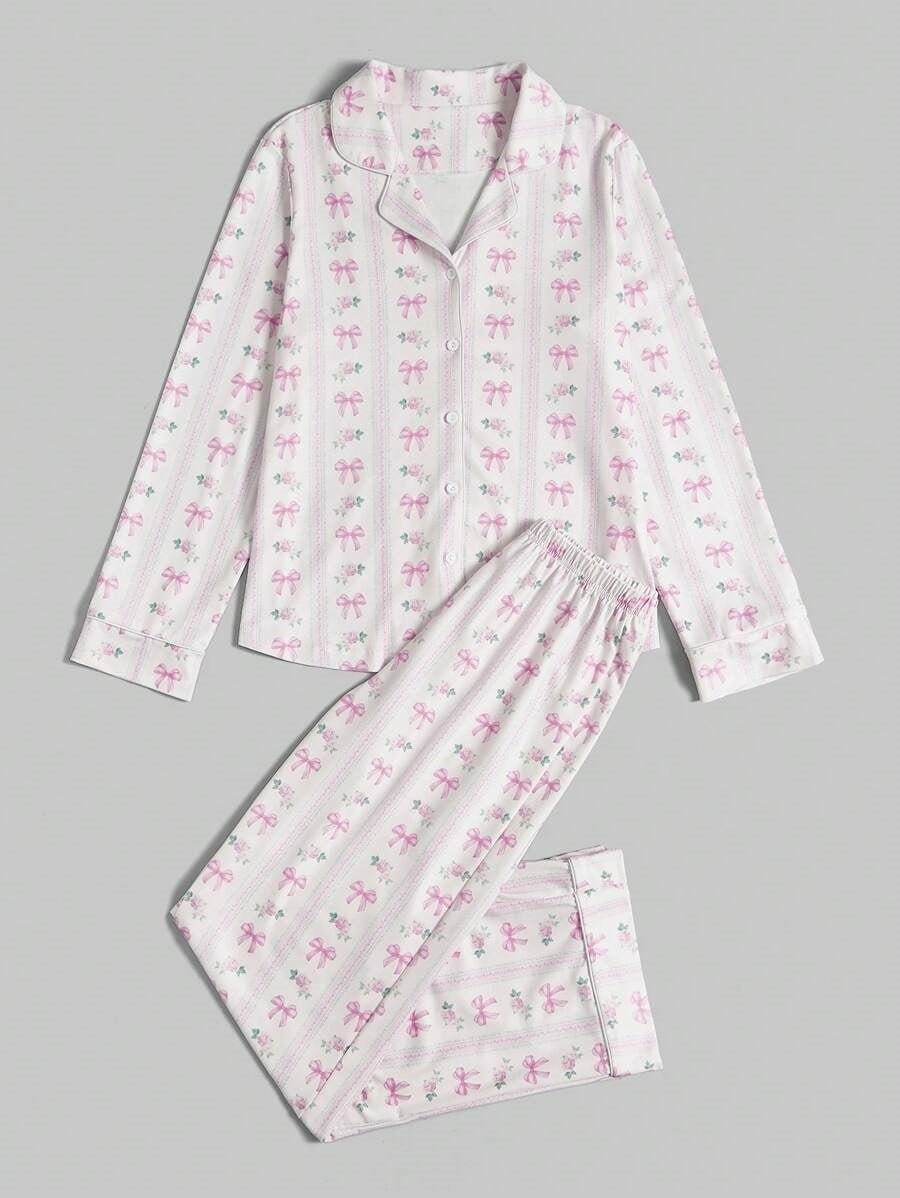 Fashion Bowknot Printing Suit - AmiraMart